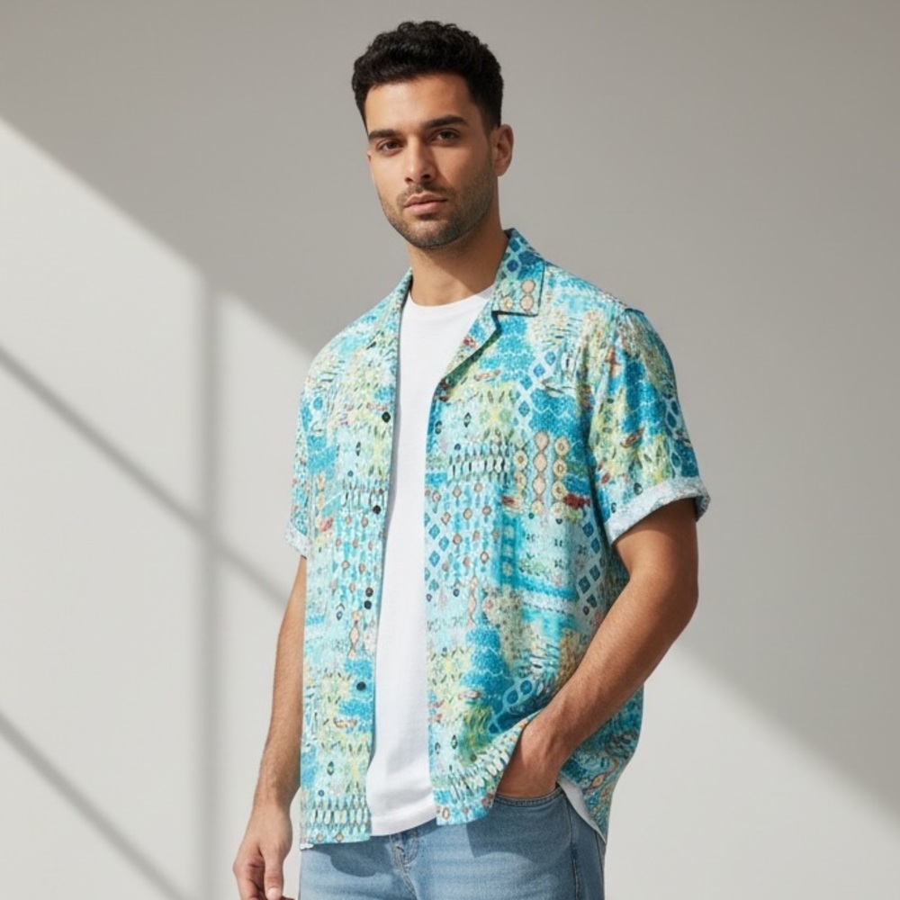 VATPAVE Mens Floral Hawaiian Shirts Short Sleeve Button Down Beach Shirt XXL